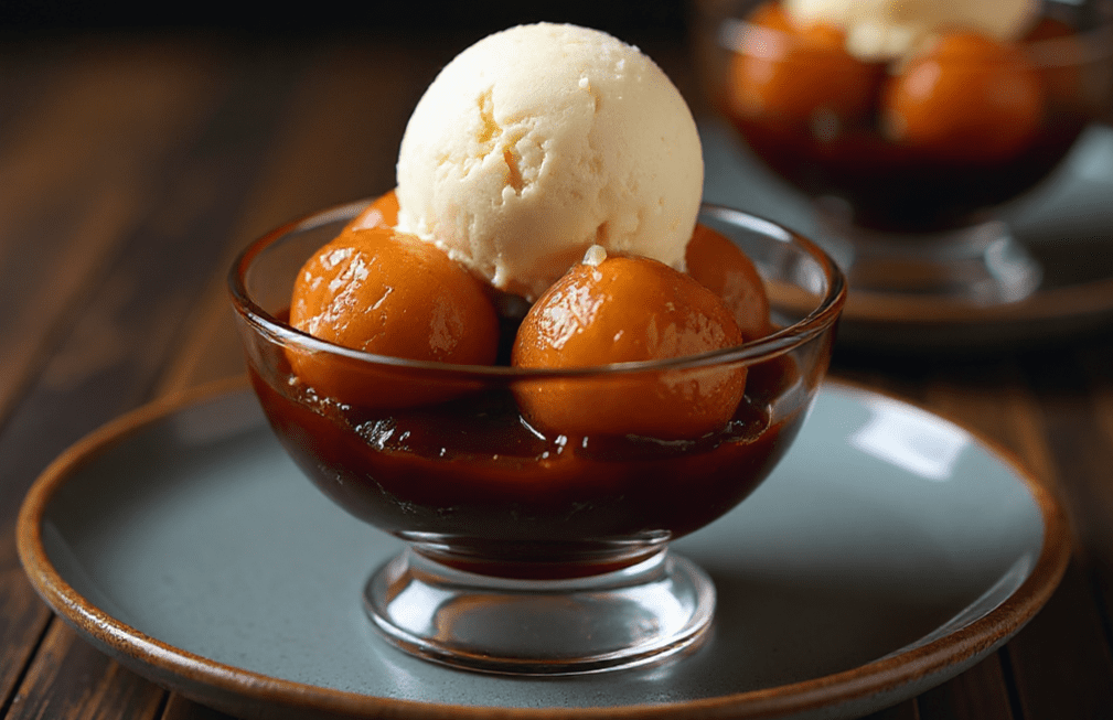 Gulab Jamun and Ice Cream